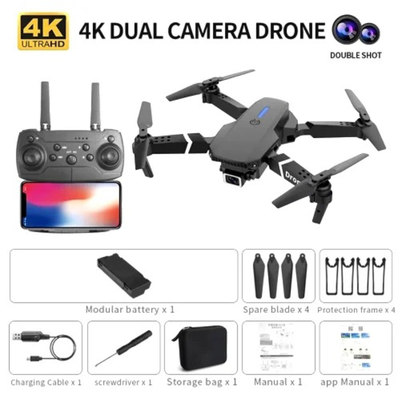 E88 Mini RC Drone Foldable  Ca - Drone Kit Tricopter review and price